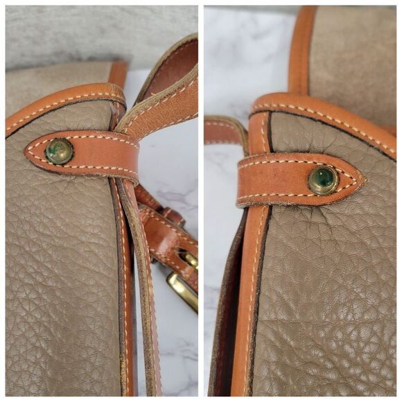 Dooney & Bourke Vintage Calvary Spectator Tan Brown Pebble Leather Crossbody Bag - Picture 5 of 16
